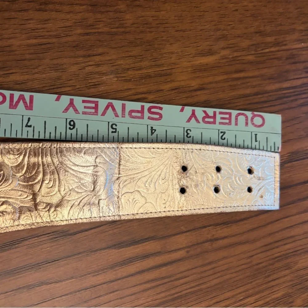 Sharon Burch Gold Embossed Women's statement Belt